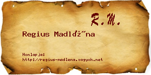 Regius Madléna névjegykártya